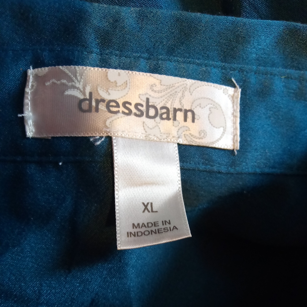 Dressbarn Ladies Teal Button-Up Shirt Sz XL - Picture 5 of 6